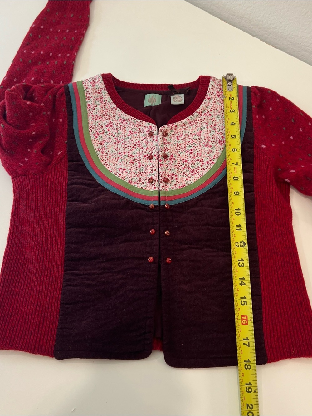 Anthropologie Autumn Deepens Cardigan small Wool blend Alpine Tyrolean Rustic - Picture 5 of 5